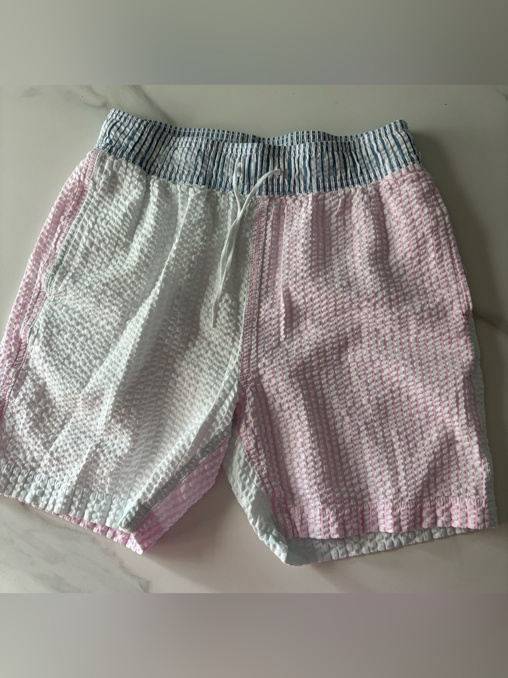 Crewcuts Blue and White Striped Swim Trunks 16 y.o.